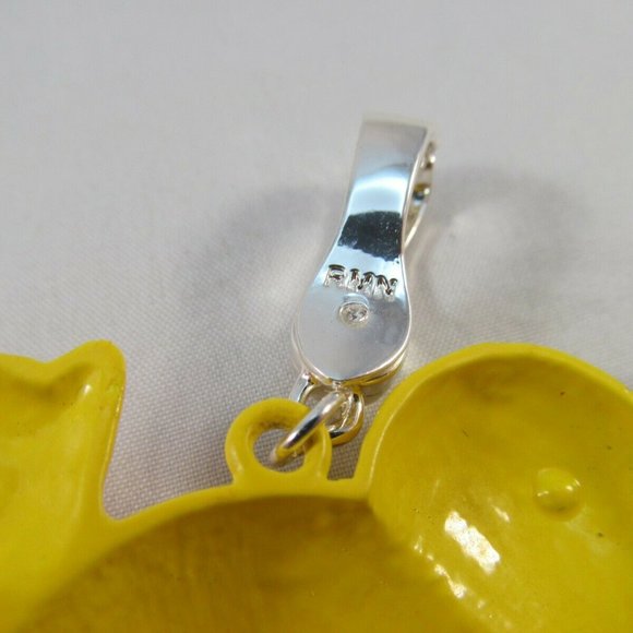 Yellow Enamel Duck Pendant Purse Chain Jewelry with Magnetic Closure Signed RMN - Picture 5 of 12